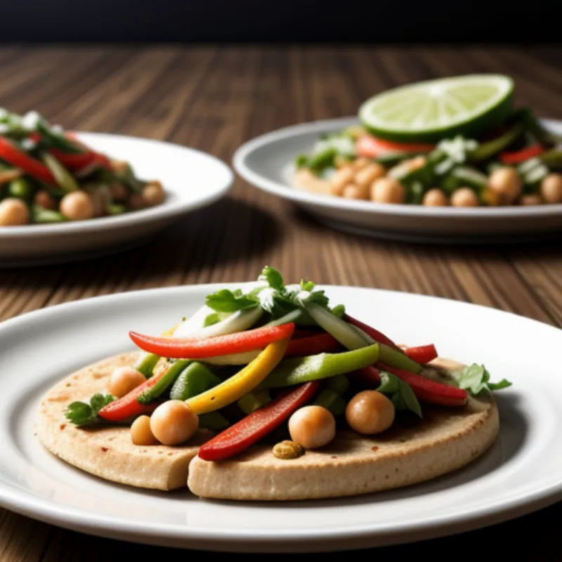Chickpea and Vegetable Fajitas plated and ready to enjoy.